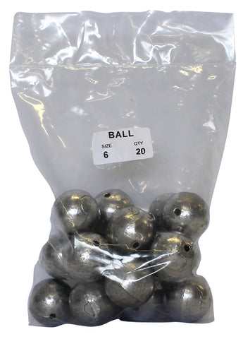 Ball Sinker Bulk Pack 6oz (20 per pack)