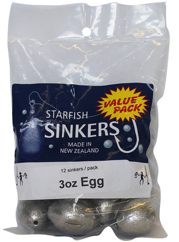 Starfish Egg Sinker Value Pack 3oz (12 per pack)