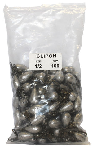 Clipon Sinker Bulk Pack 1/2oz (100 per pack)