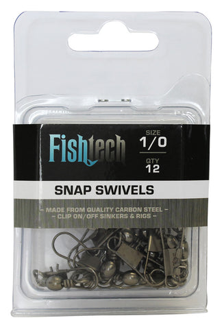 Fishtech 1/0 Snap Swivels (12 per pack)