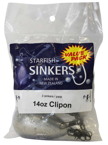 Starfish Clipon Sinker Value Pack 14oz (3 per pack)