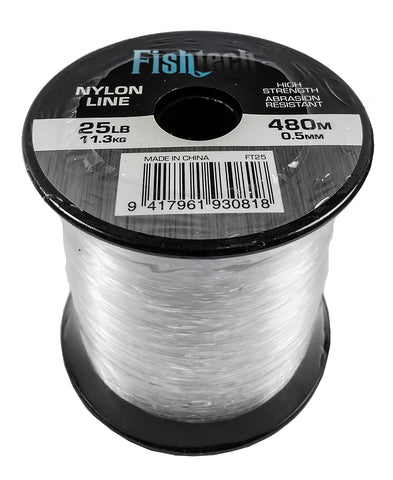 Fishtech 1/4 Pound Nylon Spool 25lb 480m