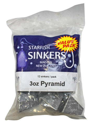 Starfish Pyramid Sinker Value Pack 3oz (12 per pack)