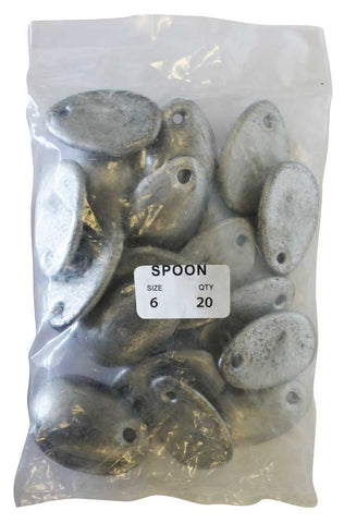 Spoon Sinker Bulk Pack 6oz (20 per pack)